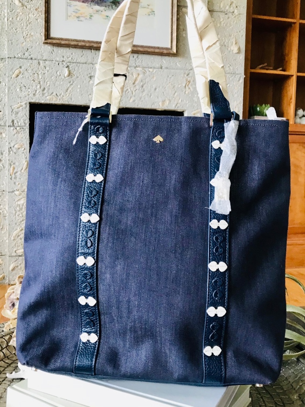 KATE SPADE ON PURPOSE DENIM NORTH SOUTH UTILITY TOTE